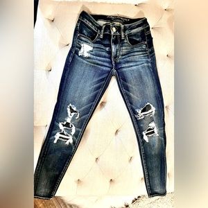 NWOT AE Dark Wash Legging Jeans Sz 0